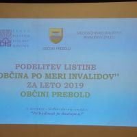 Podelitev listine "Občina po meri invalidov" za leto 2019 - Občina Prebold