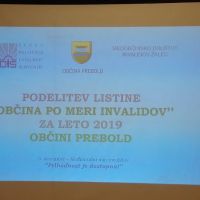 Podelitev listine "Občina po meri invalidov" za leto 2019 - Občina Prebold