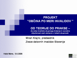 Projekt "ObÄÂina po meri invalidov"